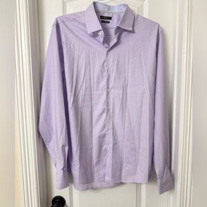 West Oak purple checkered dress shirt size L
